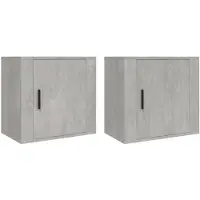 vidaXL Tables de chevet murales 2 pcs Gris béton 50x30x47 cm