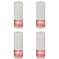 Bolsius Bougies pilier rustiques Shine 4 pcs 190x68 mm Blanc nuageux
