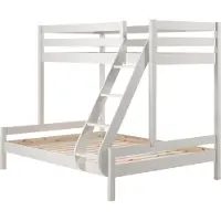Vipack Lit familial Martin 90 x 200 et 140 x 200 cm, avec échelle en pin massif blanc