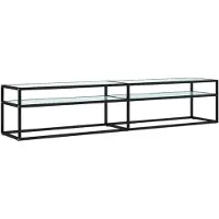 vidaXL Armoire TV blanc imitation marbre 200x40x40,5 cm verre trempé