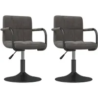 vidaXL Chaise de salle à manger 2 pcs. Pivotant Gris foncé Velours