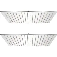 vidaXL Pommes de douche à effet pluie 2 pcs. Acier inoxydable 50 x 50 cm