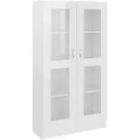 vidaXL Armoire vitrine Blanc brillant 82,5x30,5x150 cm Bois ingénierie