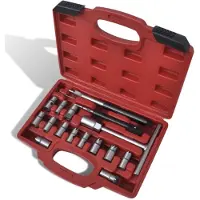 vidaXL Kit de fraises pour siège d'étanchéité d'injecteur diesel 17 pièces