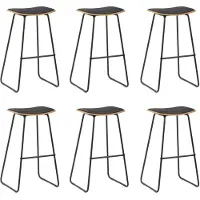 vidaXL Tabouret de bar 6 pcs. noir similicuir