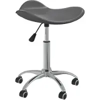 vidaXL Tabouret de salon et spa Gris Similicuir