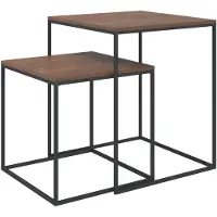 vidaXL Ensemble de tables basses 2 pièces en bois composite et métal