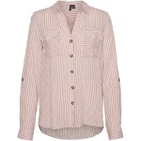 Vero Moda Chemisier 'VMBumpy' rose ancienne / blanc