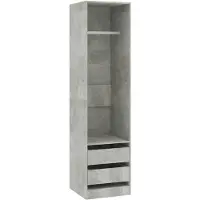vidaXL Armoire à tiroirs gris béton 50x50x200cm Bois composite