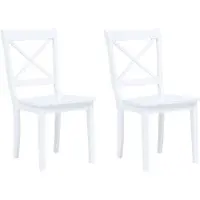 vidaXL Chaises de salle à manger 2 pcs. Blanc Bois massif Hévéa