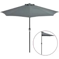 vidaXL Parasol de balcon avec mât en aluminium anthracite 270x144 cm semi-circulaire