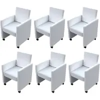 vidaXL Chaises de salle à manger 6 pcs. Blanc Similicuir