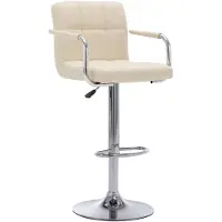 vidaXL Tabouret de bar Crème Tissu