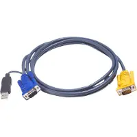 Aten 2L5206UP, noir, HD-15, USB A, SPHD-15, VGA