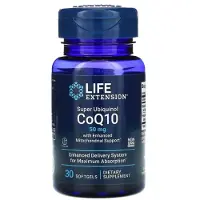 Life Extension , Super Ubiquinol CoQ10 avec Soutien Mitochondrial Amélioré, 50 mg, 30 Gélules Molles