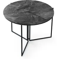 Skye Decor Table à manger ronde en mélamine - Durable, stylée & élégante - Table de salle à manger pliable - Idéal comme salon pour les familles, les célibataires, les couples - Couleur anthracite