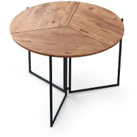 Skye Decor Table à manger ronde en chêne,mélamine - Durable, stylée & élégante - Table de salle à manger pliable - Idéal comme salon pour les familles, les célibataires, les couples - Couleur chêne