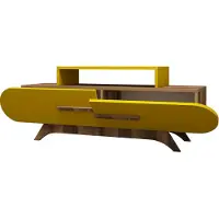 Skye Decor , Rose - Walnut, Yellow, Armoires TV, noyer, 145 x 49,8 x 36,8 cm