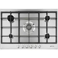 Smeg P272XGH plaque Acier inoxydable Intégré 75 cm Gaz 5 zones