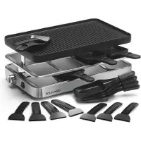 KitchenChef Appareil raclette-gril et crêpes électrique 8 poêlons 1200 W