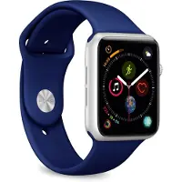 Puro ICON Strap Pour Apple Watch 42-44-45-49mm (Silicone), Sangles de montre, Bleu