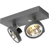 QAZQA Spot design gris réglable 2 lumières - Go