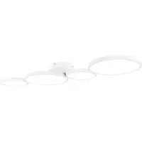 QAZQA Plafonnier blanc avec LED 3 niveaux de luminosité 4 lumières - Lupolo