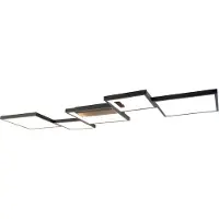 QAZQA Plafonnier noir avec LED 3 niveaux de luminosité 5 lumières - Lejo