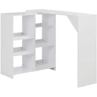 vidaXL Table de bar avec étagère mobile blanc 138x39x110 cm