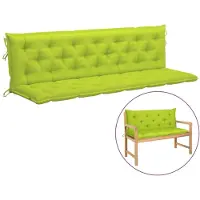 vidaXL Coussins de banc de jardin 2 pcs. Vert clair 200x50x7 cm tissu Oxford