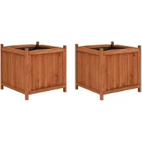 vidaXL Jardinières surélevées 2 pcs 50x50x50 cm Bois de sapin