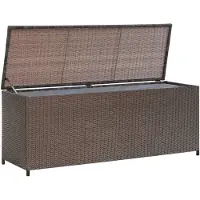 vidaXL Coffre de rangement de jardin Poly rotin brun
