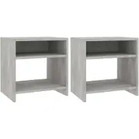 vidaXL Tables de chevet 2 pcs Gris béton 40x30x40 cm Bois d'ingénierie