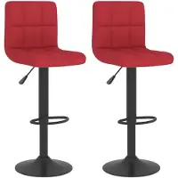 vidaXL Tabouret de bar 2 pcs. Tissu rouge vin