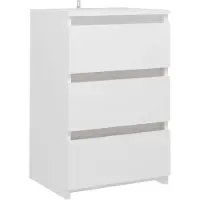 vidaXL Table de chevet blanc 40x35x62,5 cm bois d'ingénierie