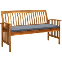 vidaXL Banc de jardin avec coussins 147 cm bois massif acacia