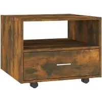 vidaXL Table basse chêne fumé 55x55x40 cm bois composite