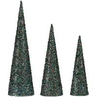 Sublime Market Connect décoration noël cônes paillettes bleu doré plastique - Couleur:Bleu