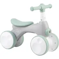 Momi Tobis - Velo Bebe Draisienne - Sans Pedales - Bulles, Feu Avant, Klaxon - Gris