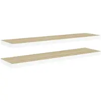 vidaXL Étagères flottantes 2 pcs Chêne et blanc 90x23,5x3,8 cm MDF