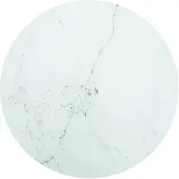 vidaXL Dessus de table blanc Ø70x0,8cm verre trempé avec design marbre