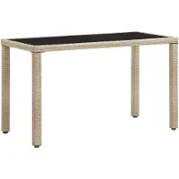 vidaXL Table de jardin beige 123x60x74 cm Poly rotin