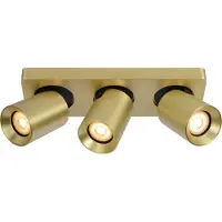 Lucide Spot de plafond triple orientable doré 3xGU10 5W Nigel