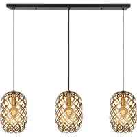 Lucide WOLFRAM 3xE27 60W lampe suspendue industrielle en or