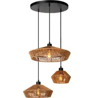Lucide YUNKAI 3xE27 60W lampe suspendue boho triple