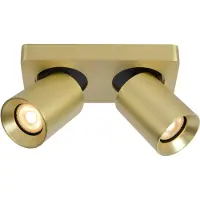 Lucide Spot de plafond double doré orientable 2xGU10 5W Nigel