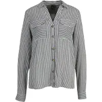 Vero moda Chemisier 'Bumpy' noir / blanc