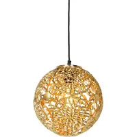 QAZQA Suspension Art Déco dorée avec noir - Maro
