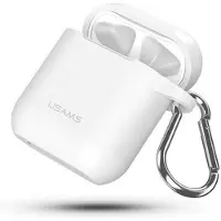 Usams Étui de protection en silicone pour AirPods, blanc/white BH423AP02 (US-BH423) (Manchon pour casque d'écoute), Étui pour écouteurs + casque, Blanc
