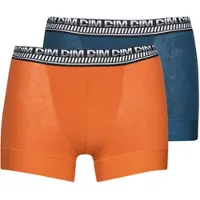 Dim Lot De 2 Boxers Homme En Coton Extensible Bleu Orange Stay And Fit